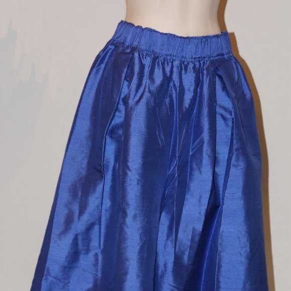 gorman Pants - GORMAN Blue 100% Silk Wide Leg Pants Culottes